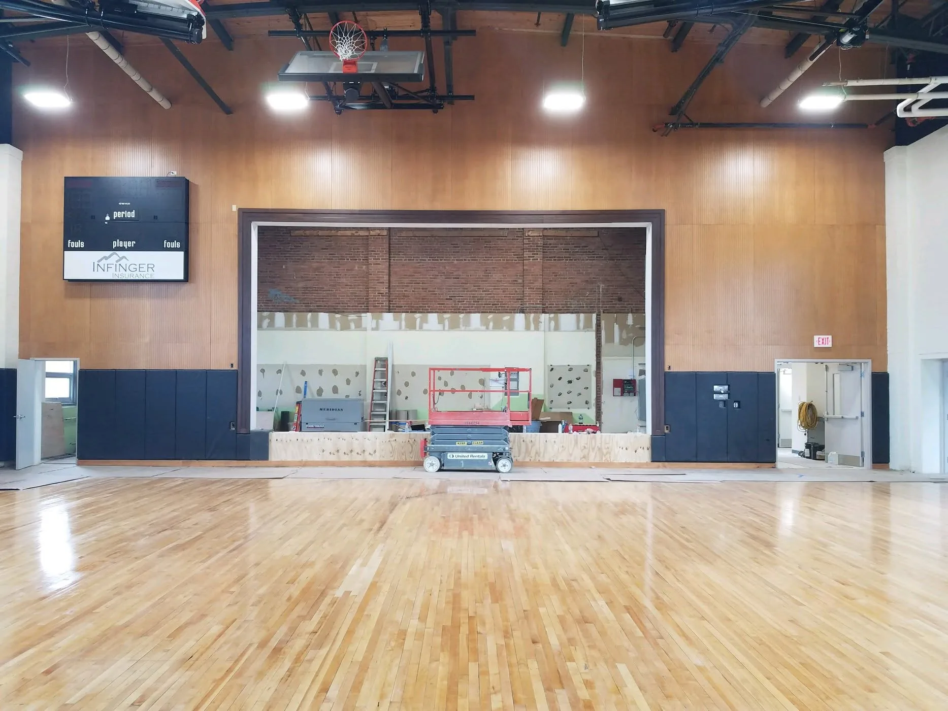 Gym wall paneling in Conway, New Hampshire