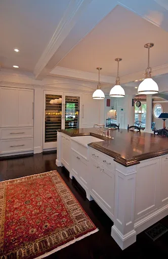 Custom residential white kitchen cabinetry